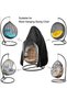 Hanging chair cover, Oxford cloth rain cover, outdoor hanging chair dust cover with zipper sunshade, black, 115*190 cm - 5