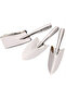 Three-piece gardening tool set, digging tool bag, hand shovel, small garden shovel, stainless steel, silver.