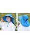 Children's sun hat with UV protection and neck protection, suitable for girls and boys aged 4-13, wide brim, UPF 50+ (blue). - 3