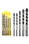 5-Piece Professional Glass Tile & Concrete Drill Bit Set, Includes Woodworking Bits (Multiple Sizes: 6, 8, 10, 12mm)