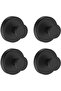 Shower suction cup hooks, reusable bathroom towel hooks - 4-pack, black