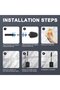 Toilet brush silicone toilet brush with holder, 13.4x6.5x16.3 cm, Stainless Steel handle, Black, Flexible head - 5