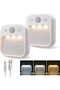 Two LED nightlights with motion sensors, dimmable and timer-enabled cabinet lights, stairwell lights, hallway lights, suitable for children's rooms.