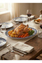 Earthenware Classic Blue Windmill & Floral Pattern Oval Platter, 14 Inch, White - 6