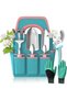 A set of 6 gardening tools, made of aluminum alloy, with a gardening bag; gardening gift (plain).