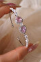 Pink Heart Princess Model Silver Color Handcuff Bracelet - 4