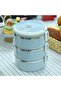 3-Tier Stainless Steel Insulated Stackable Lunch Box with Compartment Dividers (19.5x15cm) - 3