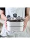 Leak-proof lunch box for adults and children - Microwave and dishwasher safe - 1110 ml - Gray (19x13x13 cm) - 3