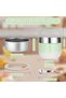 1200ml insulated food container with lid, stainless steel insulated container with folding spoon, for storing flour, soup, lunch, and cheese (green). - 2