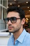 Shadow Men's Black Red Detailed Rectangular Ultra Light Uv400 Filtered Luxury New Season Popular Men's Sunglasses - 3
