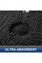 Bathroom Mat 40x60cm Super Soft Absorbent Fleece Machine Washable Black - 4