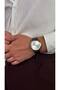 Vintage White Dial Brown Men's Wristwatch Genuine Leather Band Stainless Steel Case Color Does Not Fade - 3