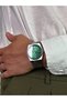 Vintage Green Dial Silver Men's Wristwatch Stainless Steel Case Steel Band Durable Colorfast Clip-On Closure Non-Peeling 2 Year Grantili - 4