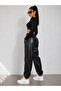 Leather Waist Elasticized Jogger Style Pants - 3