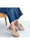 Riaf Beige Leather Lace-Up Sneakers - 4