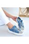 Enber Blue Denim Lace-Up Sneakers - 4
