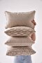 Cream Chenille Yarn Textured 2-Piece Throw Pillow Cover Set - 4