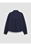 Xside Navy Blue Shirt Collar Women's Jean Jacket - 7