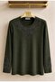 Women's Stone Embroidered Sleeve Luxury Combed Cotton Mother Blouse