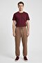 Men Regular Fit Embroidered Logo Jogger Pants, Brown - 3