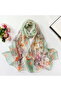 Soft and lightweight silk scarf, printed pattern, sun-protective and comfortable, fashionable women's scarf for spring - green - 2
