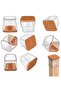 8-Pack Clear Silicone Square Chair Leg Protectors for 38-55 mm Legs