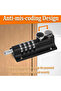 Black door bolt set (2 pieces), with 4-digit combination lock, 120mm - 5