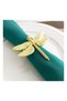 6-Piece Dragonfly Series Gold Napkin Rings DIY Wedding Hotel Banquet Table Display Metal Napkin Buckles Christmas Decorations
