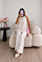 Linen Tied Asymmetrical Cut Vest and Trousers Set - 2