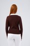 Women's Color Blocked Polo Neck Knitwear Blouse - 5