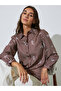 Brown Striped Graphic Print Long Sleeve Shirt