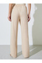 Beige Slogan Print Knitted Wide Leg Joggers - 4