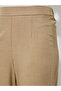 Beige Solid Wide Leg Pants with Elasticated Waistband - 2