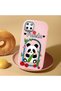 Realme C25 Compatible Case Camera Protector Pink Silicone Couple Phone Case Panda Patterned - 2