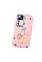 Mi 12t Compatible Case Camera Protector Pink Silicone Couple Phone Case with Bear Pattern - 3