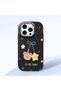 iPhone 16 Pro Max Compatible Case with Camera Protection Black Silicone Couple Phone Case with Bear Pattern