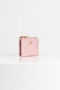 Womesy Genuine Leather Stitched Card Holder Pink - 2