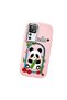 Redmi K50 Ultra Compatible Case Camera Protector Pink Silicone Couple Phone Case Panda Pattern - 3