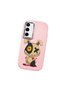 Samsung Galaxy S23 Fe Compatible Case Camera Protector Pink Silicone Couple Phone Case with Character Pattern - 3
