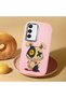 Samsung Galaxy S22 Compatible Case Camera Protector Pink Silicone Couple Phone Case Character Patterned - 2