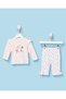 Baby Girls Pink and White Printed 2 Piece Pyjama Set