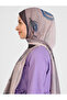 Retro Patterned Shawl - Mink - 2