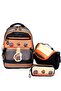 A+ Quality Men's Rabbit Fox Primary School Orthopedic 3-Piece Set with Pen Holder, Foil-Lined Lunch Bag, 4 Compartments 492 - 2