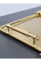 Figured, Metal-Handled, Stainless Steel Rectangular Tray Luxury Presentation Tray North Gold - 2