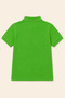 Children's Unisex Green Short Sleeve Polo Collar T-Shirt 100% Cotton Lakos Fabric - 4
