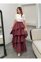 Women's Tencel Modal Fabric Layered Ruffled Maxi Skirt - 2