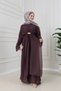 Bolero Detailed Defne Dress with Buckle Detail - Bordo - 2