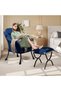 Lounge Chair with Ottoman - Ergonomic Modern Armchair for Living Room, Bedroom, Small Spaces - Collapsible Footrest, Pillow, Washable Cover, Side Pocket, Metal Frame - 6
