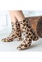 Birta Leopard Skin Stretch Heeled Boots - 4