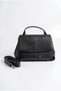 Asymmetrical Covered Strap Hand and Shoulder Bag Black Arm190 - 3